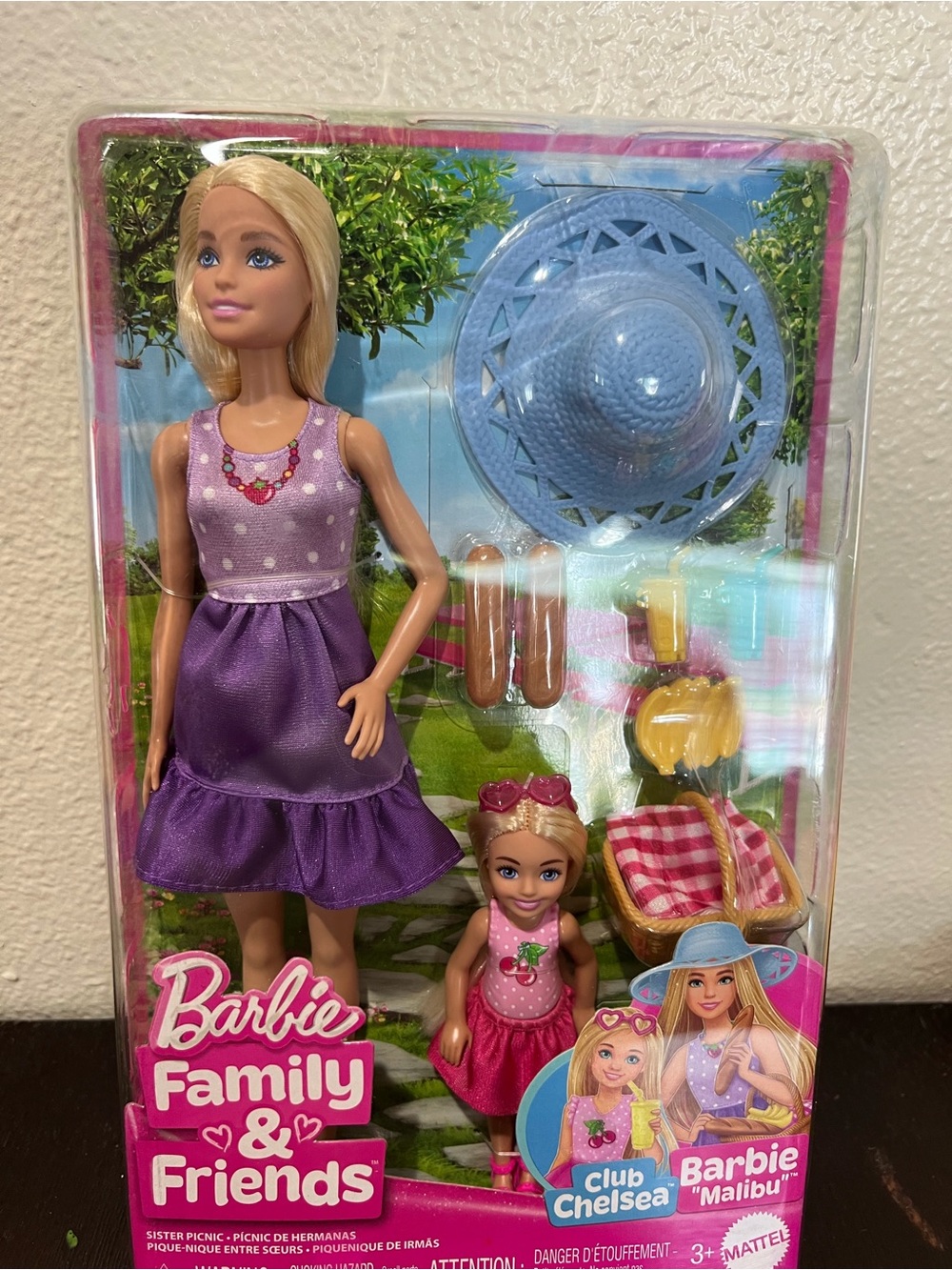 Barbie Club Chelsea Doll with Pink Outfit and Blue Sunhat